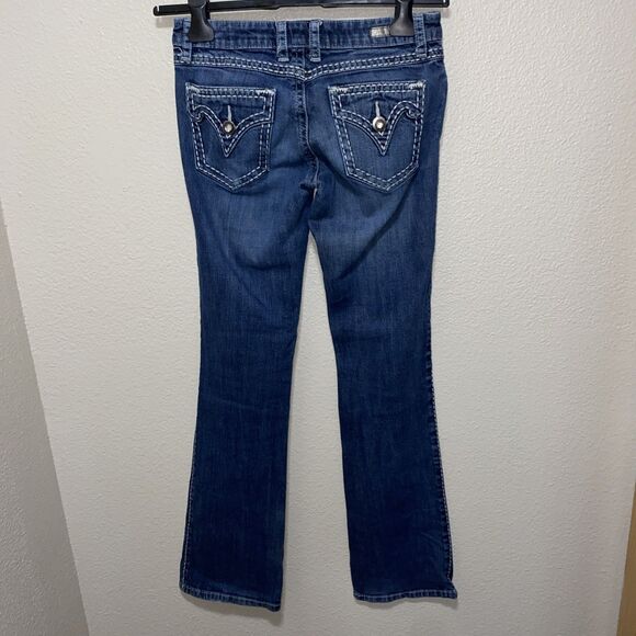 Wrangler Rock 47 Ultra Low Rise Jeans Size 27x32 Blue - Picture 3 of 6